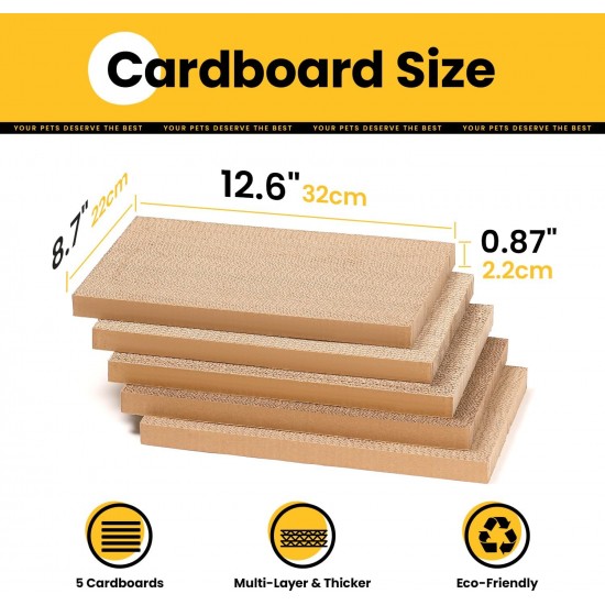Conlun Cat Scratching Box with 4 Cat Scratching Boards & 2 Separate Cat Boxes & 1 Cat Ball & 1 Catnip Toy, 2-in-1 Scratching Cardboard for Cats to Scratch & Rest, Set Conlun Cat Scratching Box with 4 Cat Scratching Boards & 2 Separate Cat Boxes & 1 Cat Ball & 1 Catnip Toy, 2-in-1 Scratching Cardboard for Cats to Scratch & Rest, Set