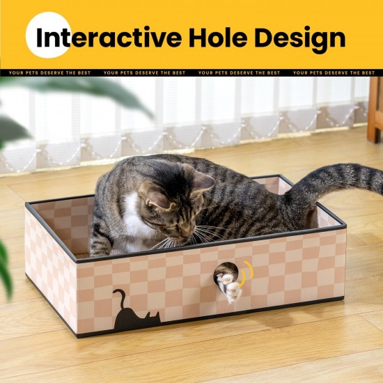 Conlun Cat Scratching Box with 4 Cat Scratching Boards & 2 Separate Cat Boxes & 1 Cat Ball & 1 Catnip Toy, 2-in-1 Scratching Cardboard for Cats to Scratch & Rest, Set Conlun Cat Scratching Box with 4 Cat Scratching Boards & 2 Separate Cat Boxes & 1 Cat Ball & 1 Catnip Toy, 2-in-1 Scratching Cardboard for Cats to Scratch & Rest, Set