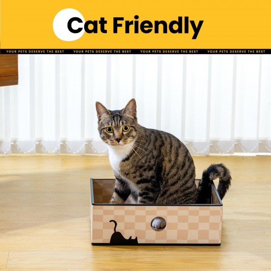 Conlun Cat Scratching Box with 4 Cat Scratching Boards & 2 Separate Cat Boxes & 1 Cat Ball & 1 Catnip Toy, 2-in-1 Scratching Cardboard for Cats to Scratch & Rest, Set Conlun Cat Scratching Box with 4 Cat Scratching Boards & 2 Separate Cat Boxes & 1 Cat Ball & 1 Catnip Toy, 2-in-1 Scratching Cardboard for Cats to Scratch & Rest, Set