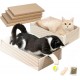 Conlun Cat Scratching Box with 4 Cat Scratching Boards & 2 Separate Cat Boxes & 1 Cat Ball & 1 Catnip Toy, 2-in-1 Scratching Cardboard for Cats to Scratch & Rest, Set Conlun Cat Scratching Box with 4 Cat Scratching Boards & 2 Separate Cat Boxes & 1 Cat Ball & 1 Catnip Toy, 2-in-1 Scratching Cardboard for Cats to Scratch & Rest, Set