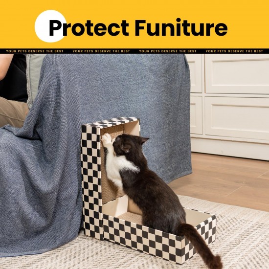 Conlun Cat Scratching Box with 4 Cat Scratching Boards & 2 Separate Cat Boxes & 1 Cat Ball & 1 Catnip Toy, 2-in-1 Scratching Cardboard for Cats to Scratch & Rest, Set Conlun Cat Scratching Box with 4 Cat Scratching Boards & 2 Separate Cat Boxes & 1 Cat Ball & 1 Catnip Toy, 2-in-1 Scratching Cardboard for Cats to Scratch & Rest, Set