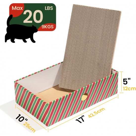 Conlun Cat Scratching Box with 4 Cat Scratching Boards & 2 Separate Cat Boxes & 1 Cat Ball & 1 Catnip Toy, 2-in-1 Scratching Cardboard for Cats to Scratch & Rest, Set Conlun Cat Scratching Box with 4 Cat Scratching Boards & 2 Separate Cat Boxes & 1 Cat Ball & 1 Catnip Toy, 2-in-1 Scratching Cardboard for Cats to Scratch & Rest, Set