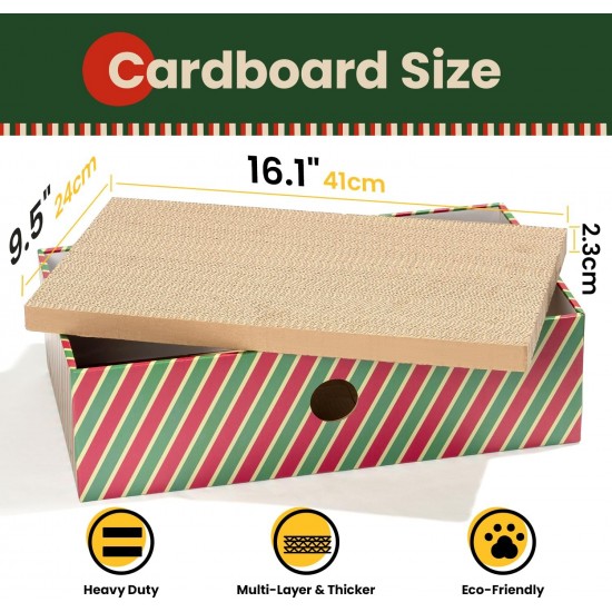 Conlun Cat Scratching Box with 4 Cat Scratching Boards & 2 Separate Cat Boxes & 1 Cat Ball & 1 Catnip Toy, 2-in-1 Scratching Cardboard for Cats to Scratch & Rest, Set Conlun Cat Scratching Box with 4 Cat Scratching Boards & 2 Separate Cat Boxes & 1 Cat Ball & 1 Catnip Toy, 2-in-1 Scratching Cardboard for Cats to Scratch & Rest, Set