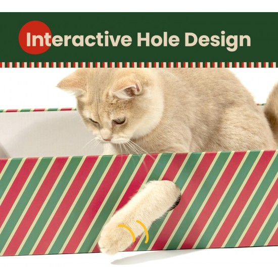 Conlun Cat Scratching Box with 4 Cat Scratching Boards & 2 Separate Cat Boxes & 1 Cat Ball & 1 Catnip Toy, 2-in-1 Scratching Cardboard for Cats to Scratch & Rest, Set Conlun Cat Scratching Box with 4 Cat Scratching Boards & 2 Separate Cat Boxes & 1 Cat Ball & 1 Catnip Toy, 2-in-1 Scratching Cardboard for Cats to Scratch & Rest, Set