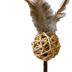 Croci Euphoria Silvervine Wand Ball Feather Edible Cat Toy 11cm Croci Euphoria Silvervine Wand Ball Feather Edible Cat Toy 11cm