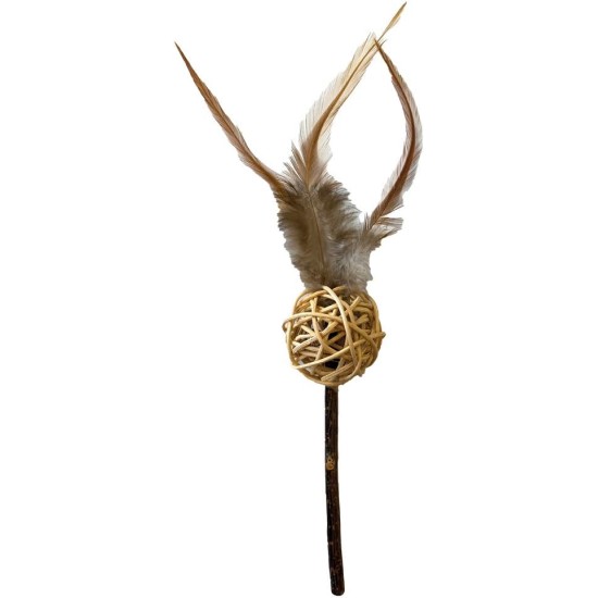 Croci Euphoria Silvervine Wand Ball Feather Edible Cat Toy 11cm Croci Euphoria Silvervine Wand Ball Feather Edible Cat Toy 11cm
