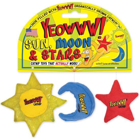 Duckyworld Yeoww Sun Moon and Stars (3 pcs) Cat Toy with Catnip, 400 g Duckyworld Yeoww Sun Moon and Stars (3 pcs) Cat Toy with Catnip, 400 g