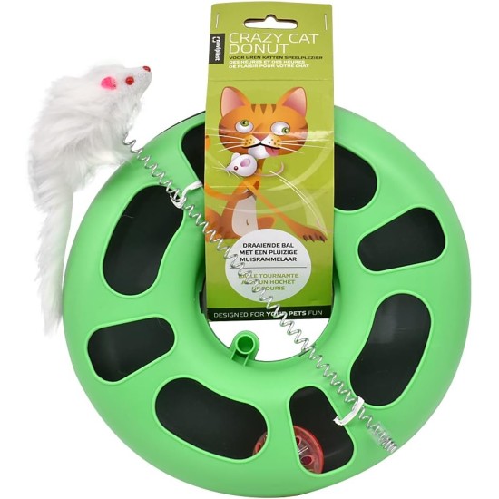 EURO MARKETING MANUFACTURING Crazy CAT Donut 3-in-1 Cat Toy EURO MARKETING MANUFACTURING Crazy CAT Donut 3-in-1 Cat Toy