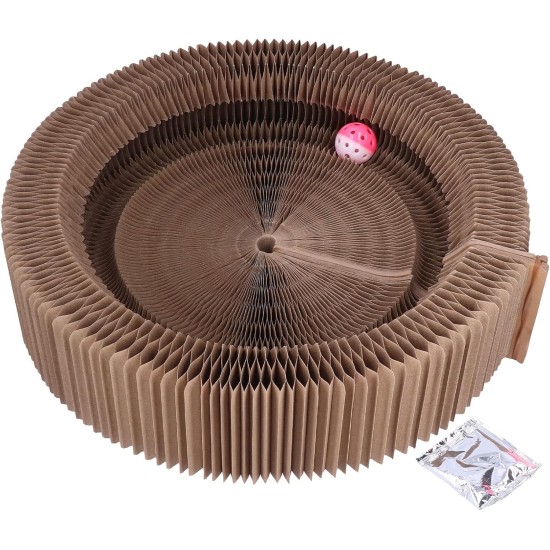 EVTSCAN Cat Scratcher Lounge Bed Round Shape Foldable High Density Cat Scratcher Cardboard for Cats EVTSCAN Cat Scratcher Lounge Bed Round Shape Foldable High Density Cat Scratcher Cardboard for Cats