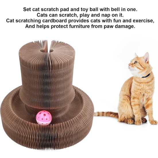 EVTSCAN Cat Scratcher Lounge Bed Round Shape Foldable High Density Cat Scratcher Cardboard for Cats EVTSCAN Cat Scratcher Lounge Bed Round Shape Foldable High Density Cat Scratcher Cardboard for Cats