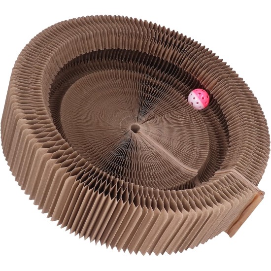 EVTSCAN Cat Scratcher Lounge Bed Round Shape Foldable High Density Cat Scratcher Cardboard for Cats EVTSCAN Cat Scratcher Lounge Bed Round Shape Foldable High Density Cat Scratcher Cardboard for Cats