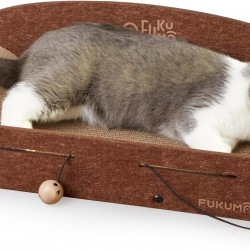FUKUMARU Cat Scratching Board, 66 cm, Durable Scratching Cardboard and Felt, Large Lounger, 2 Reversible Cat Scratching Pads for Cats, Recyclable Cat Scratching Bed Made of Corrugated Cardboard with FUKUMARU Cat Scratching Board, 66 cm, Durable Scratching Cardboard and Felt, Large Lounger, 2 Reversible Cat Scratching Pads for Cats, Recyclable Cat Scratching Bed Made of Corrugated Cardboard with
