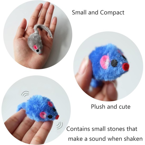 Fayemint Pack of 20 Cat Toys Mouse, Plush Cat Toy, Plush Toy Mice for Cats, for Cats to Tear, Hunt and Interact with Their Owners (Color Random) Fayemint Pack of 20 Cat Toys Mouse, Plush Cat Toy, Plush Toy Mice for Cats, for Cats to Tear, Hunt and Interact with Their Owners (Color Random)