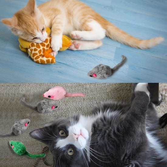 Fayemint Pack of 20 Cat Toys Mouse, Plush Cat Toy, Plush Toy Mice for Cats, for Cats to Tear, Hunt and Interact with Their Owners (Color Random) Fayemint Pack of 20 Cat Toys Mouse, Plush Cat Toy, Plush Toy Mice for Cats, for Cats to Tear, Hunt and Interact with Their Owners (Color Random)
