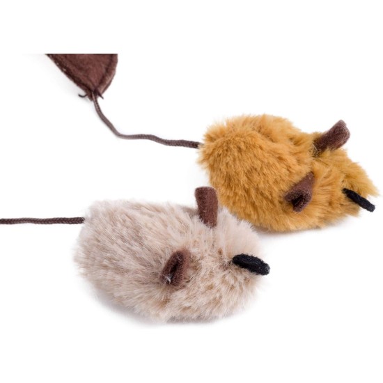 Feather Tail Mice Cat Toy (Pack of 2) Feather Tail Mice Cat Toy (Pack of 2)
