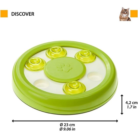 Ferplast Interaktives Spiel für Katzen DISCOVER Sie mit Löchern für Knabbereien aus Kunststoff mit rutschfestem Material, Ø 23 x 4,2 cm Ferplast Interaktives Spiel für Katzen DISCOVER Sie mit Löchern für Knabbereien aus Kunststoff mit rutschfestem Material, Ø 23 x 4,2 cm
