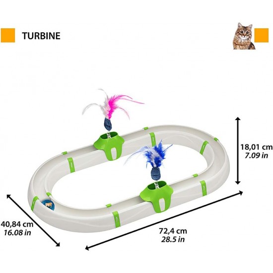 Ferplast Interaktives Spiel für Katzen TURBINE Katzenspielzeug mit Leichtem Ball, Modular, 72 x 40 cm Ferplast Interaktives Spiel für Katzen TURBINE Katzenspielzeug mit Leichtem Ball, Modular, 72 x 40 cm