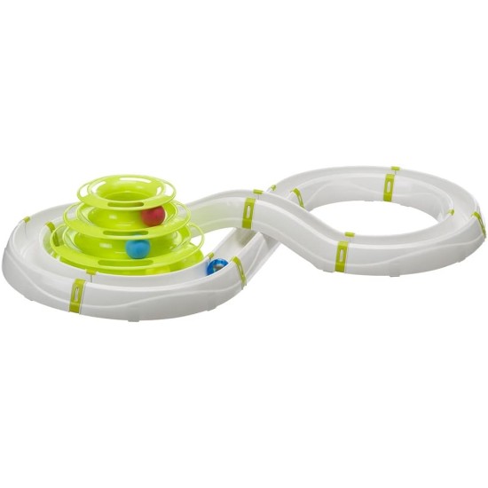 Ferplast Interaktives Spielzeug für Katzen TWISTER aus Kunststoff mit rutschfesten Füßen, 4 Schichten, 3 Kugeln inklusive, Ø 24,5 x 13 cm Ferplast Interaktives Spielzeug für Katzen TWISTER aus Kunststoff mit rutschfesten Füßen, 4 Schichten, 3 Kugeln inklusive, Ø 24,5 x 13 cm