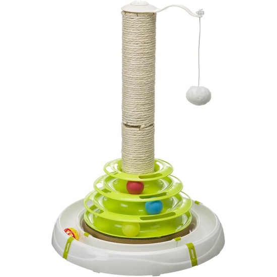 Ferplast Interaktives Spielzeug für Katzen TWISTER aus Kunststoff mit rutschfesten Füßen, 4 Schichten, 3 Kugeln inklusive, Ø 24,5 x 13 cm Ferplast Interaktives Spielzeug für Katzen TWISTER aus Kunststoff mit rutschfesten Füßen, 4 Schichten, 3 Kugeln inklusive, Ø 24,5 x 13 cm