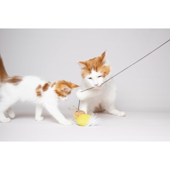 Flamingo Lemmo Cat Toy - Green | Interactive Play Rod for Cats Flamingo Lemmo Cat Toy - Green | Interactive Play Rod for Cats