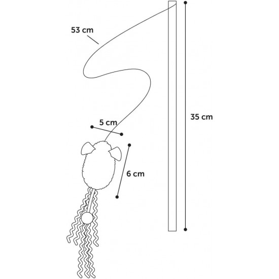 Flamingo Pet Products - 1 Suava fishing rod, 20 cm, cat toy, colour alé Flamingo Pet Products - 1 Suava fishing rod, 20 cm, cat toy, colour alé