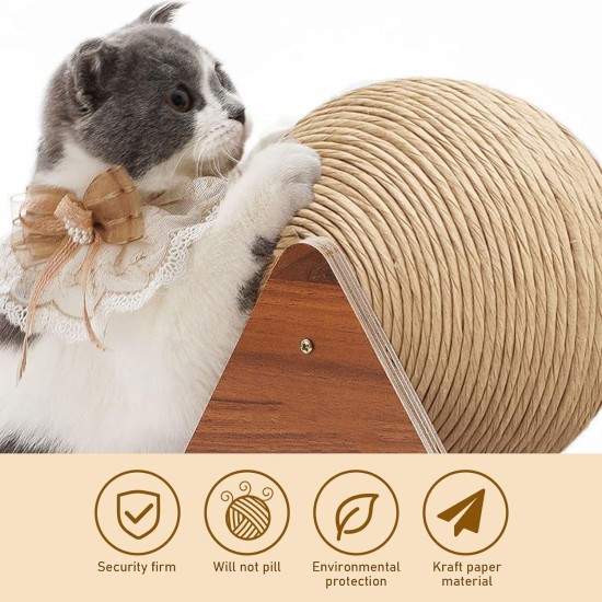 GDWD Cat Scratching Post with Wooden Base, Carpet, Ball and Pole - Playground and Sisal Board for Kittens GDWD Cat Scratching Post with Wooden Base, Carpet, Ball and Pole - Playground and Sisal Board for Kittens
