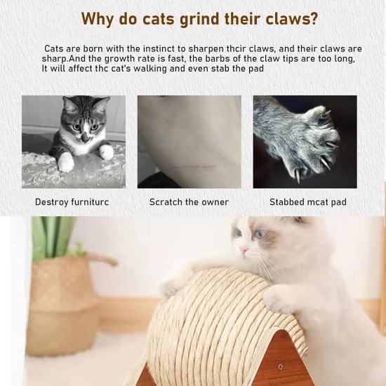 GDWD Cat Scratching Post with Wooden Base, Carpet, Ball and Pole - Playground and Sisal Board for Kittens GDWD Cat Scratching Post with Wooden Base, Carpet, Ball and Pole - Playground and Sisal Board for Kittens