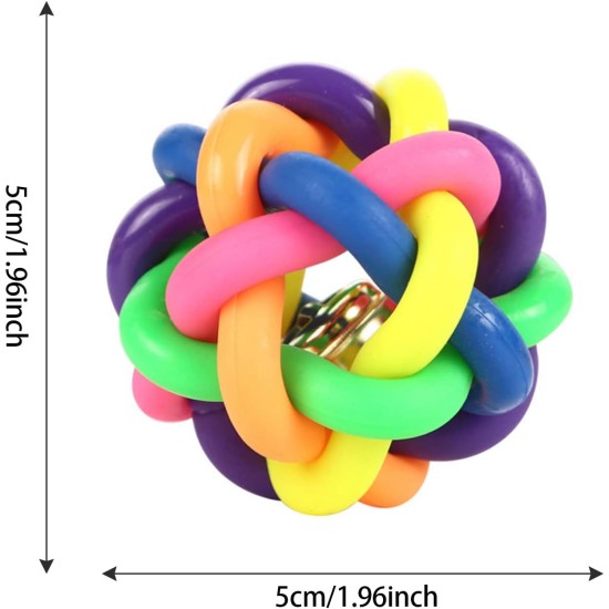 GEFIRE YA2Q Pet Toy Colourful Bell Ball, Acrylic GEFIRE YA2Q Pet Toy Colourful Bell Ball, Acrylic