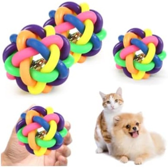 GEFIRE YA2Q Pet Toy Colourful Bell Ball, Acrylic GEFIRE YA2Q Pet Toy Colourful Bell Ball, Acrylic