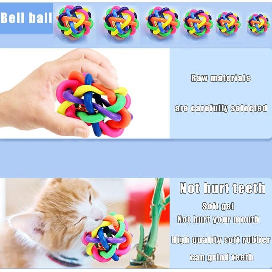 GEFIRE YA2Q Pet Toy Colourful Bell Ball, Acrylic GEFIRE YA2Q Pet Toy Colourful Bell Ball, Acrylic