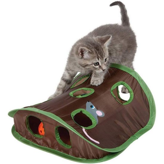 GOTOTOP Mouse Hunting Cat Toy, 9 Holes Interactive Indoor Toy with Bell Ball Mice Toy Hide & Search Game Pop-up Foldable Exercise Toy for Kittens Cats GOTOTOP Mouse Hunting Cat Toy, 9 Holes Interactive Indoor Toy with Bell Ball Mice Toy Hide & Search Game Pop-up Foldable Exercise Toy for Kittens Cats