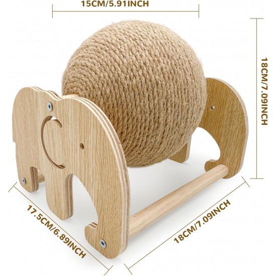 HYSHLC Cat Toy Sisal Ball, Cat Scratching Ball, Scratching Post, Scratching Ball, Sisal Ball, Large, Playground and Tripod, Sisal Ball Cat for Dogs, Kittens, Cats (Elephant Stand) HYSHLC Cat Toy Sisal Ball, Cat Scratching Ball, Scratching Post, Scratching Ball, Sisal Ball, Large, Playground and Tripod, Sisal Ball Cat for Dogs, Kittens, Cats (Elephant Stand)