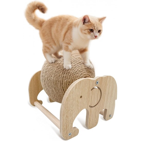 HYSHLC Cat Toy Sisal Ball, Cat Scratching Ball, Scratching Post, Scratching Ball, Sisal Ball, Large, Playground and Tripod, Sisal Ball Cat for Dogs, Kittens, Cats (Elephant Stand) HYSHLC Cat Toy Sisal Ball, Cat Scratching Ball, Scratching Post, Scratching Ball, Sisal Ball, Large, Playground and Tripod, Sisal Ball Cat for Dogs, Kittens, Cats (Elephant Stand)