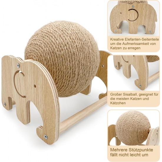 HYSHLC Cat Toy Sisal Ball, Cat Scratching Ball, Scratching Post, Scratching Ball, Sisal Ball, Large, Playground and Tripod, Sisal Ball Cat for Dogs, Kittens, Cats (Elephant Stand) HYSHLC Cat Toy Sisal Ball, Cat Scratching Ball, Scratching Post, Scratching Ball, Sisal Ball, Large, Playground and Tripod, Sisal Ball Cat for Dogs, Kittens, Cats (Elephant Stand)