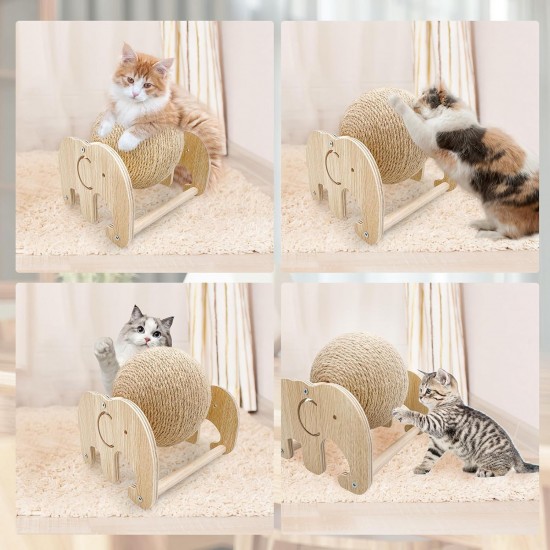 HYSHLC Cat Toy Sisal Ball, Cat Scratching Ball, Scratching Post, Scratching Ball, Sisal Ball, Large, Playground and Tripod, Sisal Ball Cat for Dogs, Kittens, Cats (Elephant Stand) HYSHLC Cat Toy Sisal Ball, Cat Scratching Ball, Scratching Post, Scratching Ball, Sisal Ball, Large, Playground and Tripod, Sisal Ball Cat for Dogs, Kittens, Cats (Elephant Stand)