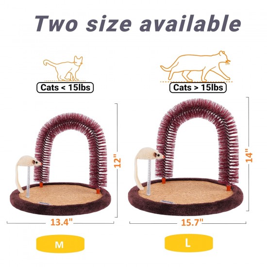 Happi N Pets Cat Scratching Post, Self-Care Device, Cat Massager, Cat Hair Brush for Grooming with Durable Cat Scratching Pad and Catnip, Interactive Mouse Toy for Kittens Happi N Pets Cat Scratching Post, Self-Care Device, Cat Massager, Cat Hair Brush for Grooming with Durable Cat Scratching Pad and Catnip, Interactive Mouse Toy for Kittens
