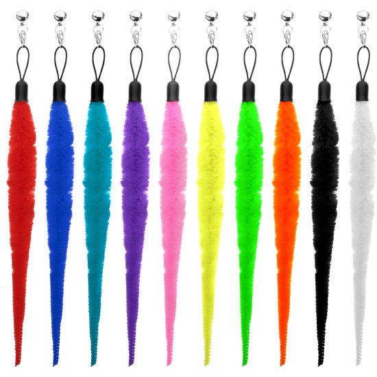 InnoHHustle Pack of 10 Cat Worm Toy Refills Cat Wall Toy Replacement Refill Cat Wand Toy Replacement Leads Furry Tail Worm with Bells for Kitten Training InnoHHustle Pack of 10 Cat Worm Toy Refills Cat Wall Toy Replacement Refill Cat Wand Toy Replacement Leads Furry Tail Worm with Bells for Kitten Training