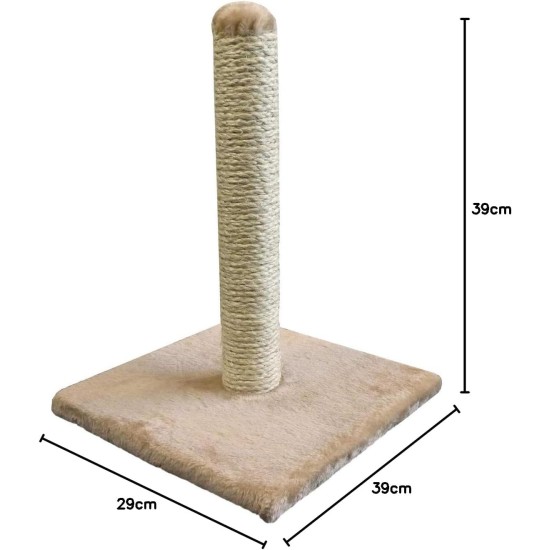 Interactive Cat Toy, Claudia Scratching Post 29 x 29 x 39 cm, Light Beige Interactive Cat Toy, Claudia Scratching Post 29 x 29 x 39 cm, Light Beige