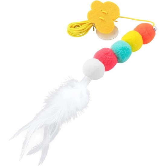 Interactive Door Hanging Cat Feather Toy with Long Elastic String, Automatic Caterpillar Tease Toy for Kitten Indoor Door Frame Play Chase Practice Interactive Door Hanging Cat Feather Toy with Long Elastic String, Automatic Caterpillar Tease Toy for Kitten Indoor Door Frame Play Chase Practice