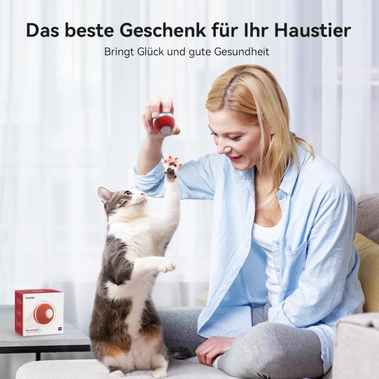 Interaktives Katzenspielzeug, Intelligenter Katzenball mit 3 Interaktionsmodi, Katzenspielzeug Ball Elektrisch mit LED-Leuchten, Automatisches Katzenspielzeug, Katzen Spielball für Katze,Grau Interaktives Katzenspielzeug, Intelligenter Katzenball mit 3 Interaktionsmodi, Katzenspielzeug Ball Elektrisch mit LED-Leuchten, Automatisches Katzenspielzeug, Katzen Spielball für Katze,Grau