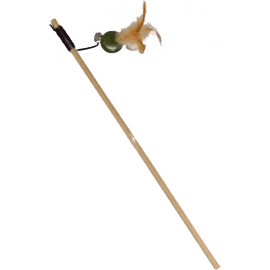 JACK AND VANILLA, Interactive Cat Teaser with Catnip Ball and Feather, Stimulates Hunting Instinct, Attractive Design, 40 cm, Green/Bronze, Herbals Model JACK AND VANILLA, Interactive Cat Teaser with Catnip Ball and Feather, Stimulates Hunting Instinct, Attractive Design, 40 cm, Green/Bronze, Herbals Model