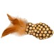 JACK AND VANILLA, Interactive Cat Toy with Matatabi Mouse and Feathers, Stimulates Hunting Instinct, 40 cm, Brown. Ideal for Active Play and Cat Well-being, Herbals Model