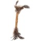 JACK AND VANILLA, Interactive Cat Toy with Matatabi Mouse and Feathers, Stimulates Hunting Instinct, 40 cm, Brown. Ideal for Active Play and Cat Well-being, Herbals Model