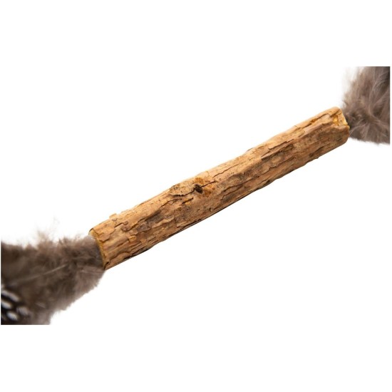 JACK AND VANILLA, Interactive Cat Toy with Matatabi Mouse and Feathers, Stimulates Hunting Instinct, 40 cm, Brown. Ideal for Active Play and Cat Well-being, Herbals Model JACK AND VANILLA, Interactive Cat Toy with Matatabi Mouse and Feathers, Stimulates Hunting Instinct, 40 cm, Brown. Ideal for Active Play and Cat Well-being, Herbals Model