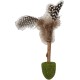 JACK AND VANILLA, Interactive Cat Toy with Matatabi Mouse and Feathers, Stimulates Hunting Instinct, 40 cm, Brown. Ideal for Active Play and Cat Well-being, Herbals Model