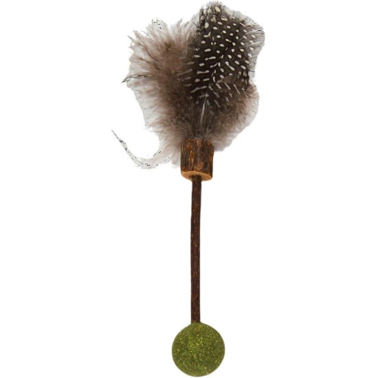 JACK AND VANILLA, Interactive Cat Toy with Matatabi Mouse and Feathers, Stimulates Hunting Instinct, 40 cm, Brown. Ideal for Active Play and Cat Well-being, Herbals Model JACK AND VANILLA, Interactive Cat Toy with Matatabi Mouse and Feathers, Stimulates Hunting Instinct, 40 cm, Brown. Ideal for Active Play and Cat Well-being, Herbals Model