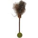 JACK AND VANILLA, Interactive Cat Toy with Matatabi Mouse and Feathers, Stimulates Hunting Instinct, 40 cm, Brown. Ideal for Active Play and Cat Well-being, Herbals Model