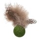 JACK AND VANILLA, Interactive Cat Toy with Matatabi Mouse and Feathers, Stimulates Hunting Instinct, 40 cm, Brown. Ideal for Active Play and Cat Well-being, Herbals Model