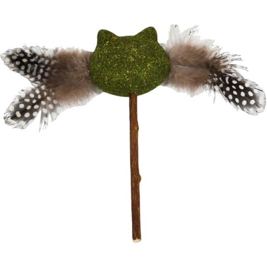 JACK AND VANILLA, Interaktiver Teaser für Katzen mit Katzenminze, Ball und Feder, stimuliert den Jagdinstinkt, attraktives Design, 40 cm, Grün/Bronze, Modell Herbals JACK AND VANILLA, Interaktiver Teaser für Katzen mit Katzenminze, Ball und Feder, stimuliert den Jagdinstinkt, attraktives Design, 40 cm, Grün/Bronze, Modell Herbals