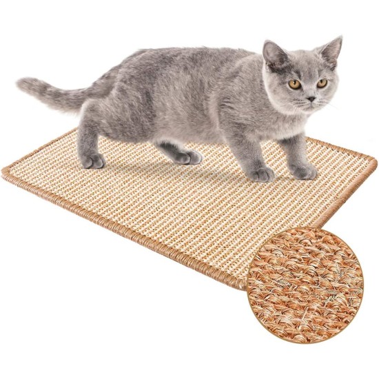 JUVEL Cat Scratching Mat, Natural Sisal Rope Scratching Pad for Cat Grinding Claws and Protecting Carpet Furniture, Durable Non-Slip Floor Cat Play Sleeping Scratching Toy (S: 30×40cm) JUVEL Cat Scratching Mat, Natural Sisal Rope Scratching Pad for Cat Grinding Claws and Protecting Carpet Furniture, Durable Non-Slip Floor Cat Play Sleeping Scratching Toy (S: 30×40cm)
